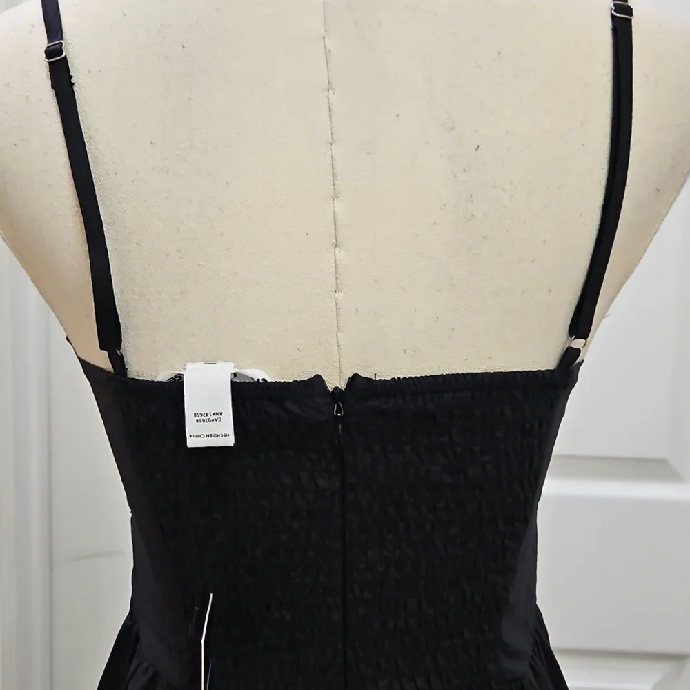 Charlotte Russe Black Front Cutout Ruffle Hem Maxi Cami Dress Size Small NWT - Picture 7 of 12